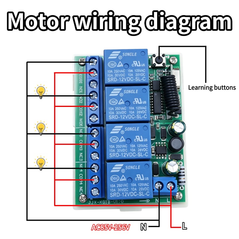 433 MHz AC 110V 220V 4CH RF Re - 433Mhz Receiver Module 评论和价格