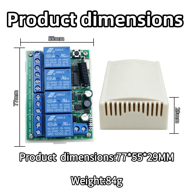 433 MHz AC 110V 220V 4CH RF Re - 433Mhz Receiver Module 评论和价格